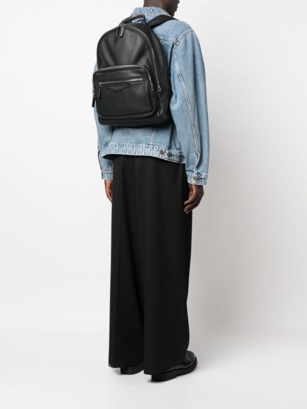 Santoni grained-texture leather backpack - Image 2