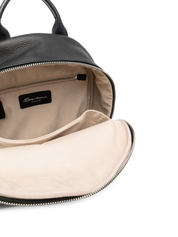 Santoni grained-texture leather backpack - Image 4