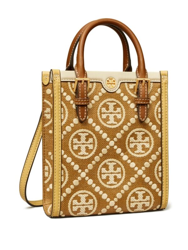 Tory Burch monogram-pattern raffia tote bag - Image 2
