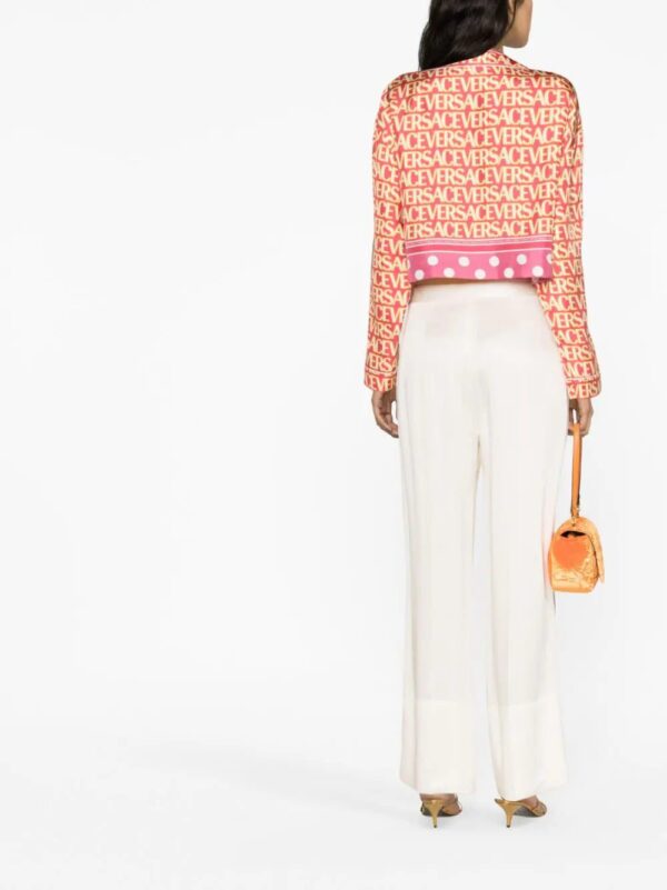 Versace  Allover cropped silk shirt - Image 4