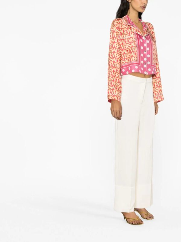 Versace  Allover cropped silk shirt - Image 3