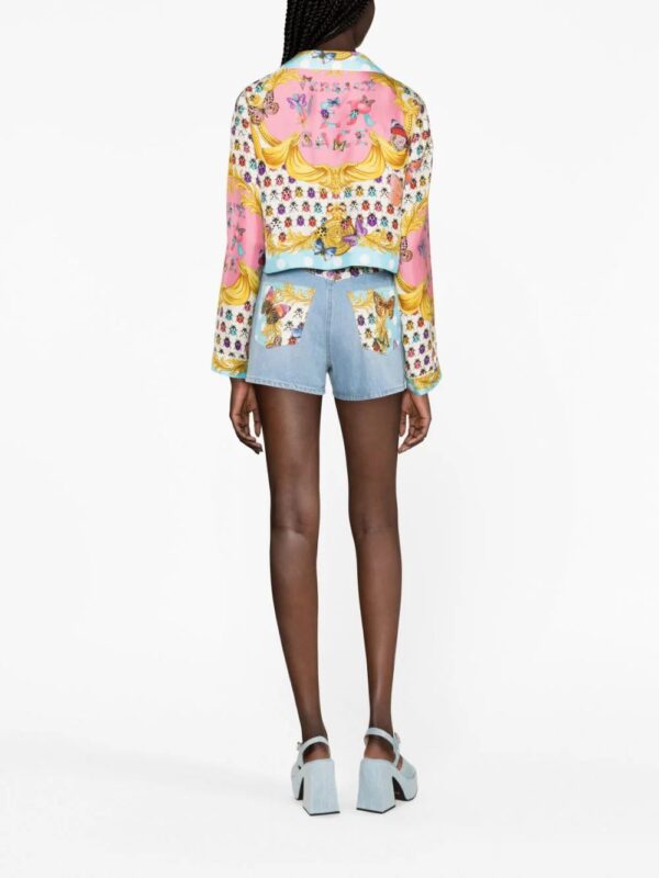 Versace  Butterflies-print cropped silk shirt - Image 3