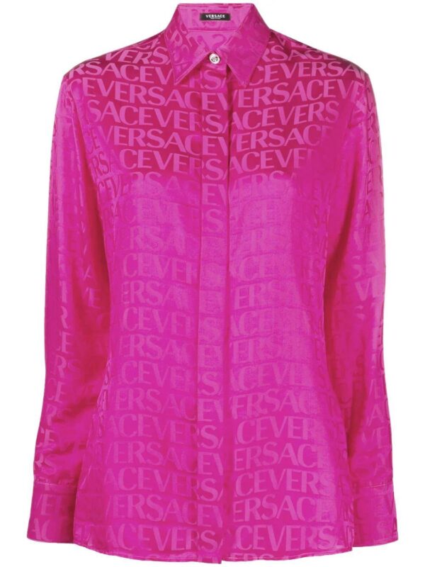 Versace  Allover-print satin shirt