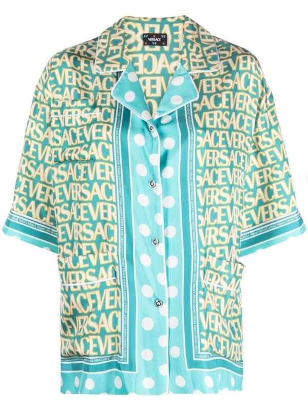 Versace  Allover Polka Dot-print silk shirt