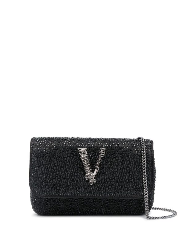 Versace Virtus rhinestone-embellished shoulder bag