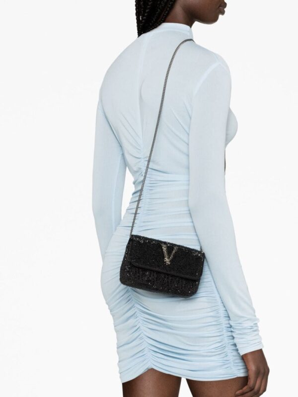 Versace Virtus rhinestone-embellished shoulder bag - Image 3