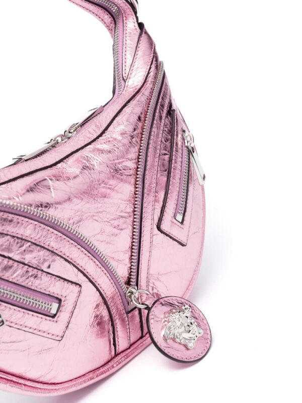Versace small Repeat metallic-effect shoulder bag - Image 4
