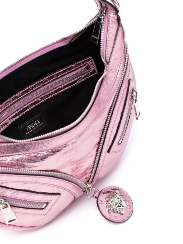 Versace small Repeat metallic-effect shoulder bag - Image 5