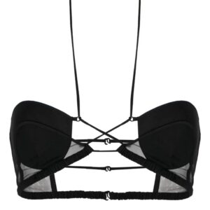 Nensi Dojaka  tulle-panel halterneck bra