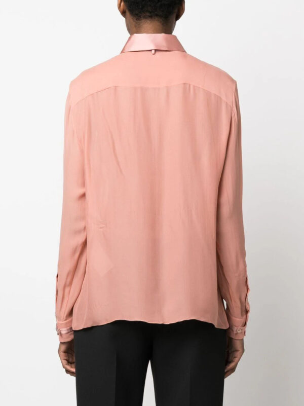 TOM FORD  long-sleeve panelled silk shirt - Image 4