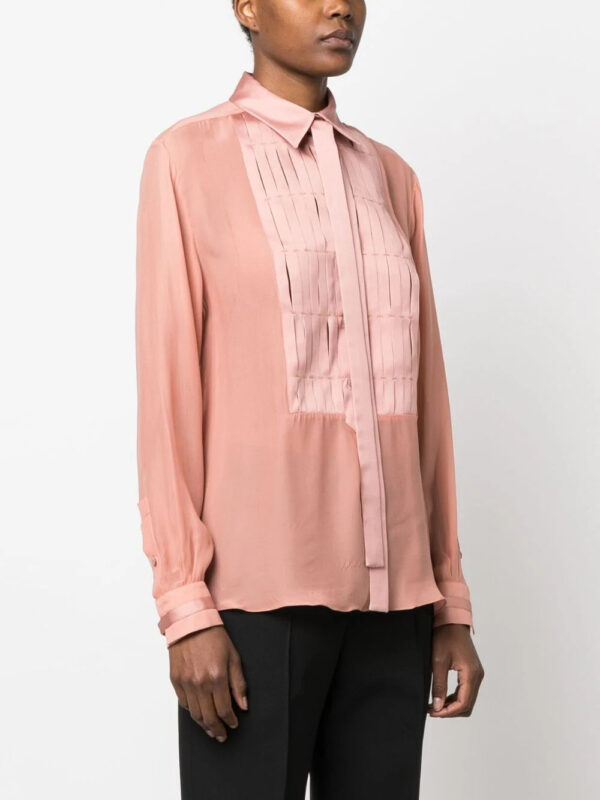 TOM FORD  long-sleeve panelled silk shirt - Image 3