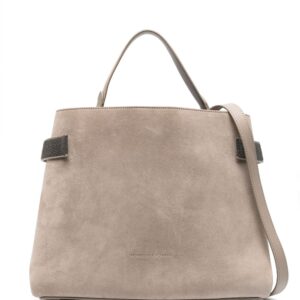 Brunello Cucinelli  Monili-detail suede tote bag