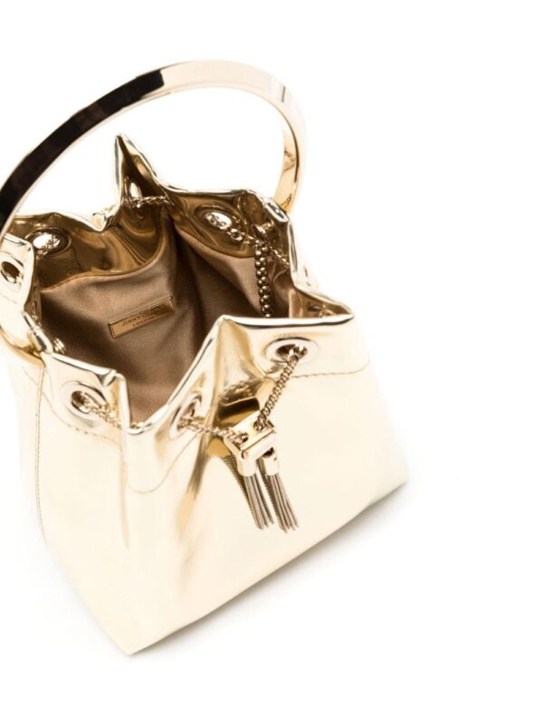 Jimmy Choo Bon Bon metallic mini bucket bag - Image 5