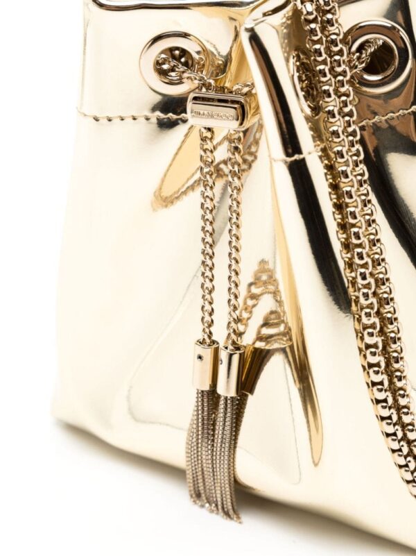 Jimmy Choo Bon Bon metallic mini bucket bag - Image 4