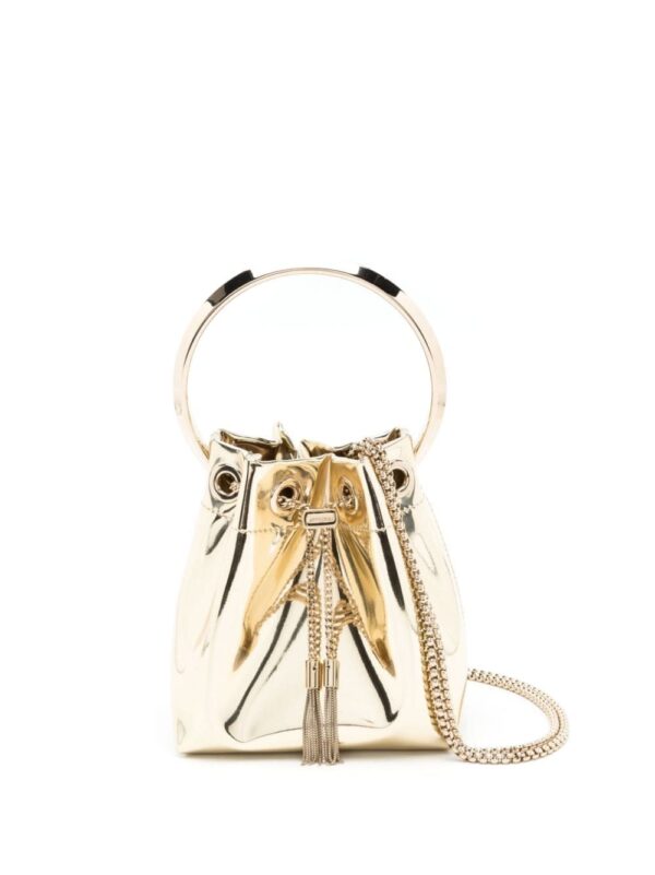 Jimmy Choo Bon Bon metallic mini bucket bag