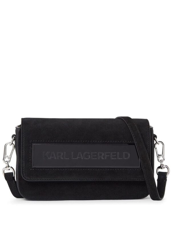 Karl Lagerfeld IKON/K small-flap suede shoulder bag