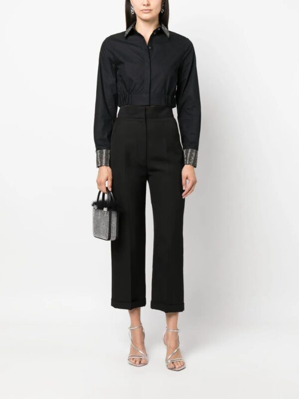 Karl Lagerfeld  rhinestone-embellished cropped shirt - Image 2
