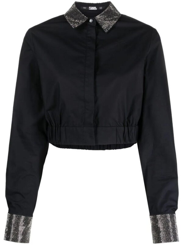 Karl Lagerfeld  rhinestone-embellished cropped shirt