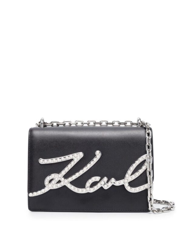 Karl Lagerfeld K/Signature leather shoulder bag