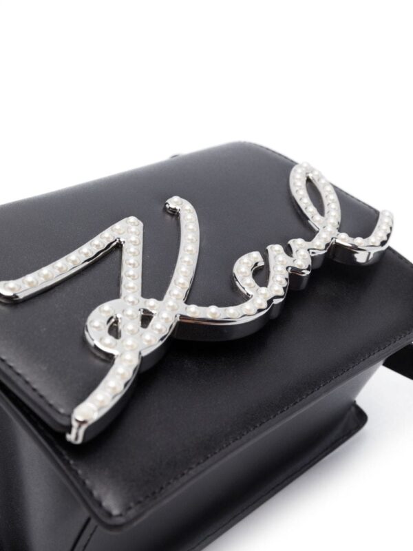 Karl Lagerfeld K/Signature leather shoulder bag - Image 4