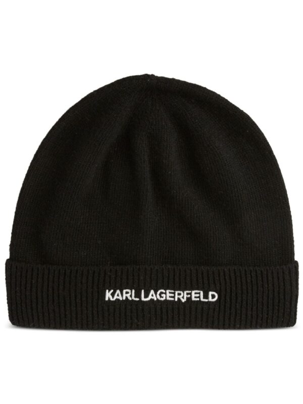 Karl Lagerfeld K/Essential logo-embroidered beanie
