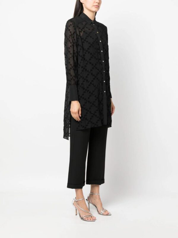 Karl Lagerfeld  monogram-jacquard glitter-detail shirt - Image 3