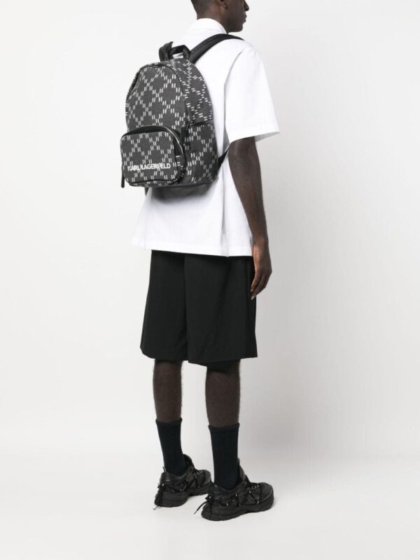 Karl Lagerfeld monogram-jacquard logo-plaque backpack - Image 5