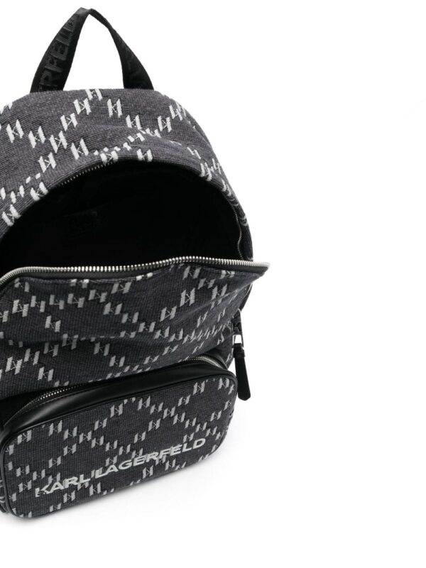 Karl Lagerfeld monogram-jacquard logo-plaque backpack - Image 2