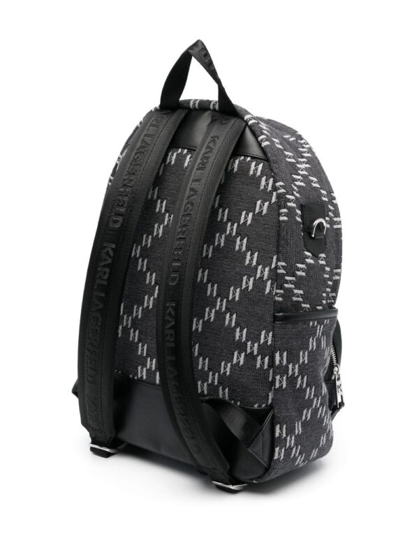 Karl Lagerfeld monogram-jacquard logo-plaque backpack - Image 4