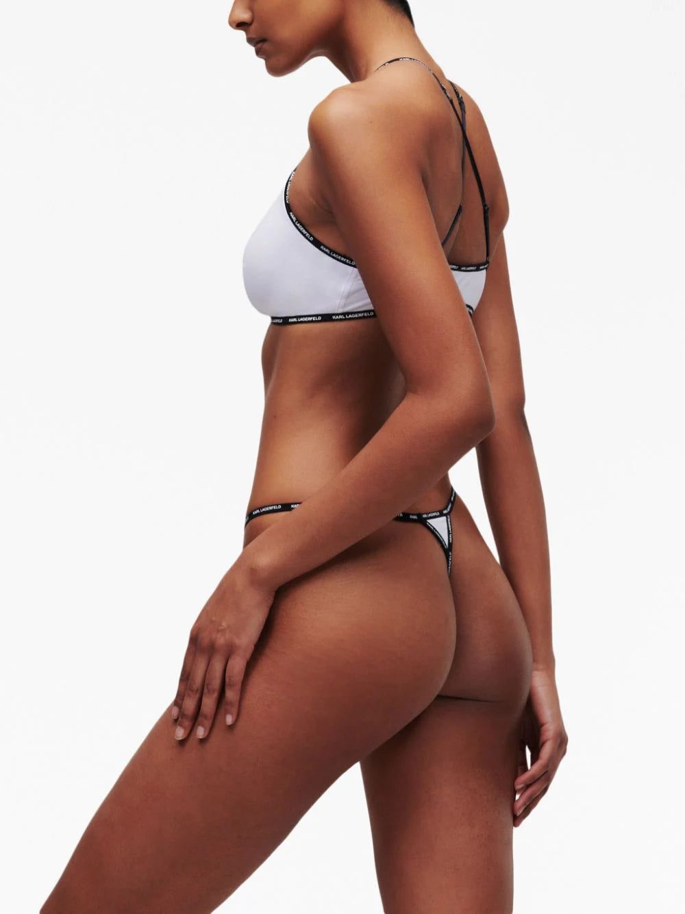 Karl Lagerfeld mini logo cotton triangle bra - Image 4