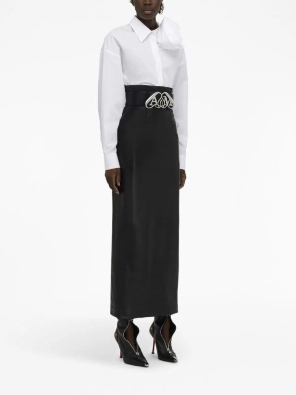 Alexander McQueen  rose-appliqué cotton shirt - Image 3
