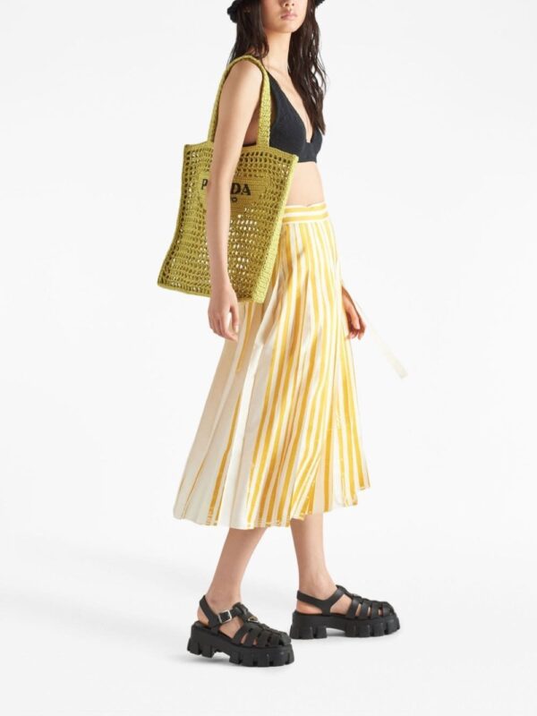 Prada logo-embroidered raffia tote bag - Image 2