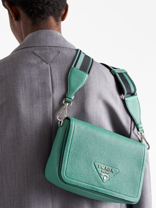 Prada logo-plaque leather shoulder bag - Image 3