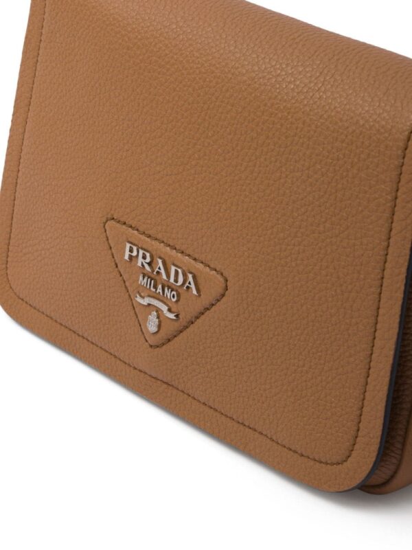 Prada logo-plaque leather shoulder bag - Image 3