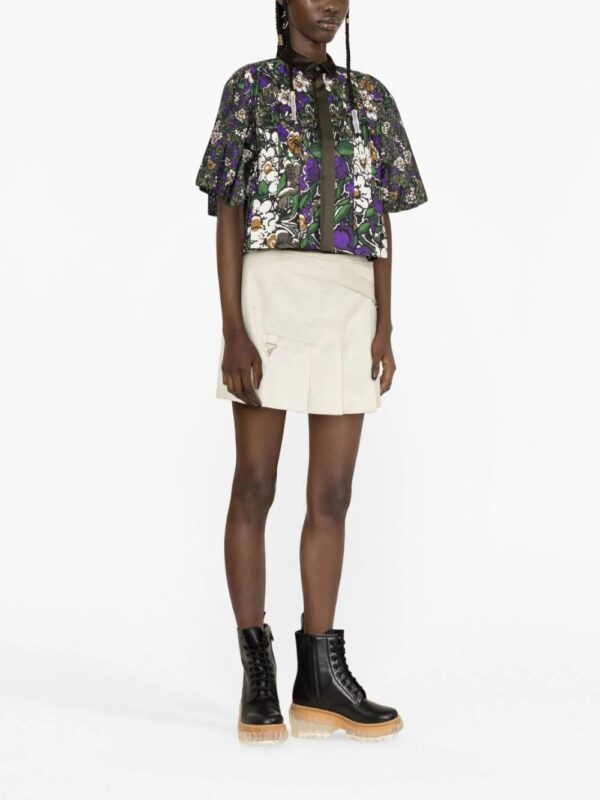 sacai  floral-print cropped shirt - Image 3