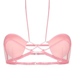 Nensi Dojaka  tulle-panel halterneck bra