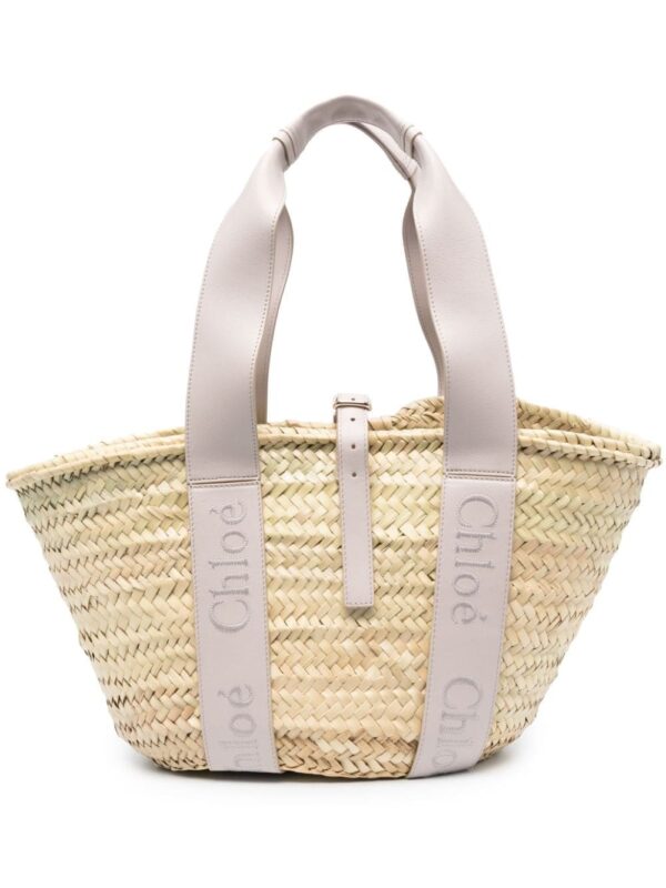 Chloé Sense straw beach bag