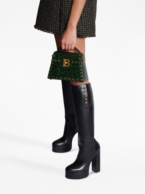 Balmain B-buzz crocodile-embossed shoulder bag - Image 3