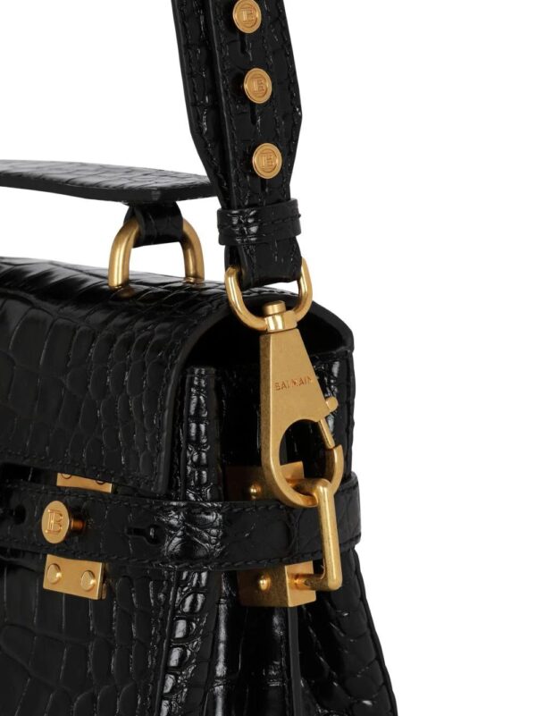 Balmain  B-Buzz 23 crocodile-embossed tote bag - Image 3