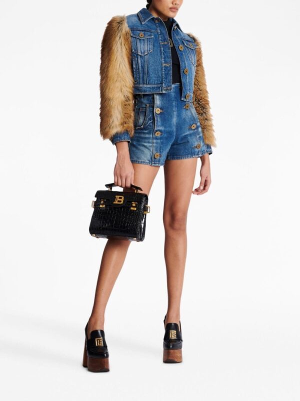 Balmain B-Buzz 23 crocodile-embossed tote bag - Image 3