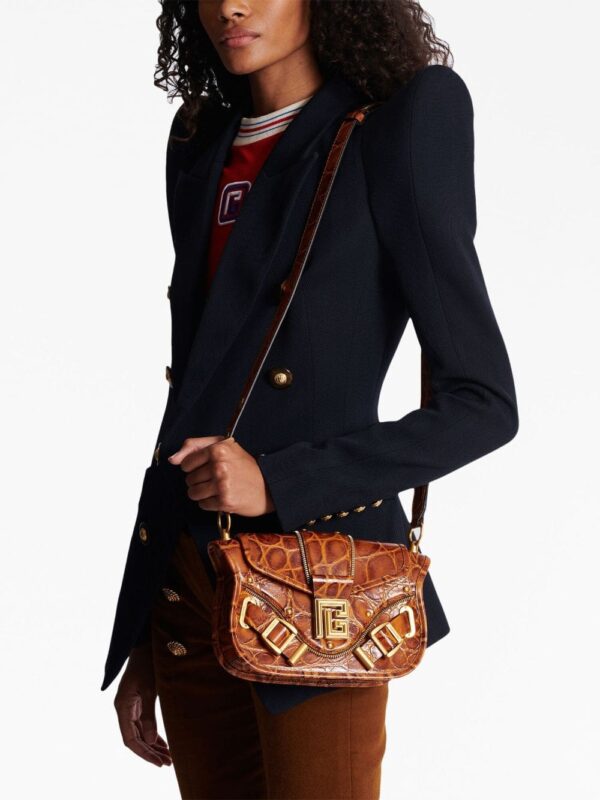 Balmain Blaze crocodile-embossed shoulder bag - Image 3