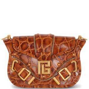 Balmain Blaze crocodile-embossed shoulder bag