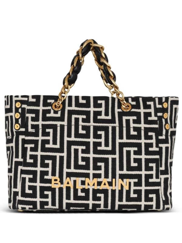 Balmain logo-plaque tote bag