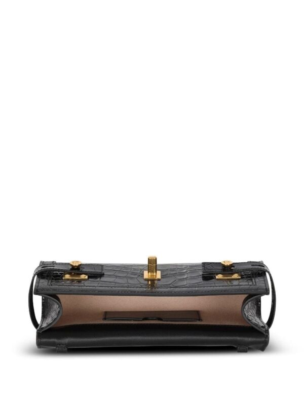 Balmain gold-plaque crocodile mini bag - Image 5