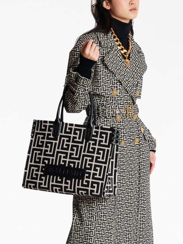 Balmain monogram-jacquard medium shopper bag - Image 3