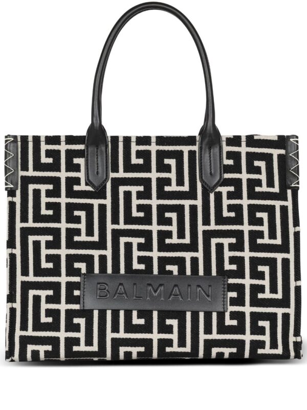 Balmain monogram-jacquard medium shopper bag
