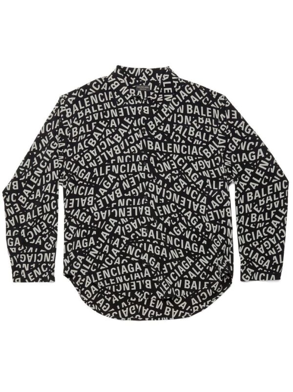 Balenciaga  logo-print long-sleeved shirt
