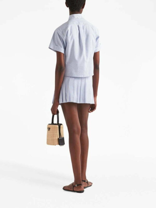 Prada  striped cropped oxford shirt - Image 3