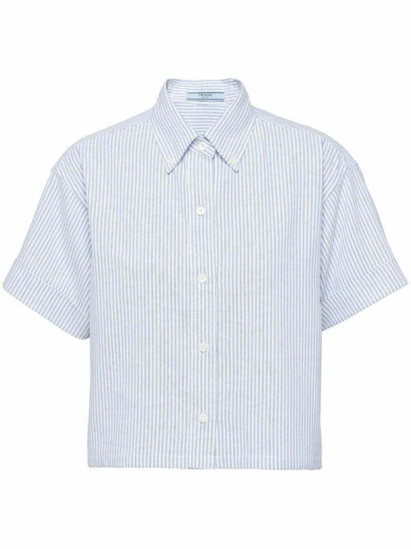 Prada  striped cropped oxford shirt
