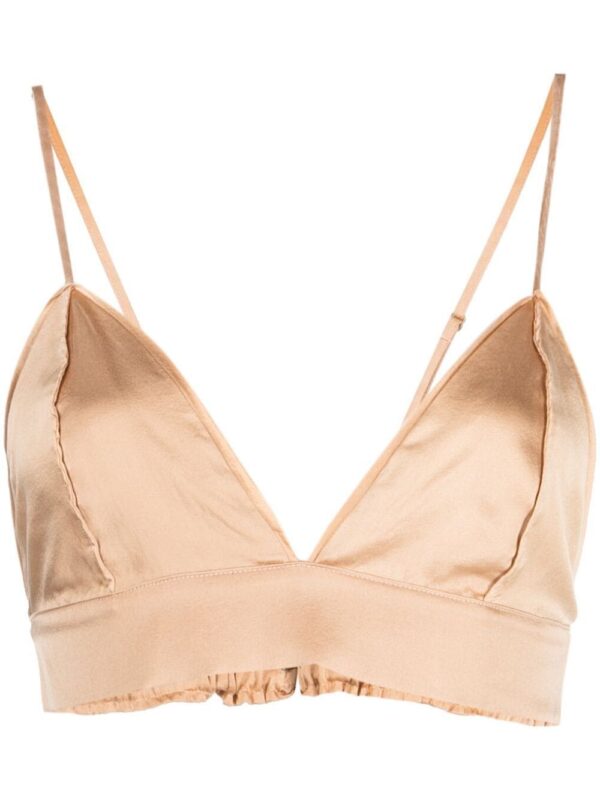 Forte Forte  shimmering-finish seam-detail bralette